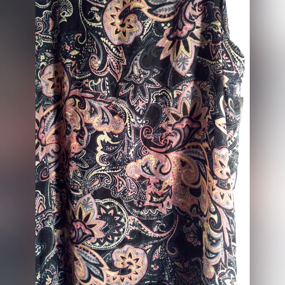 NEW! HAANI Bohemian style Paisley A line Trapeze shift dress-Sleeveless Lined XL